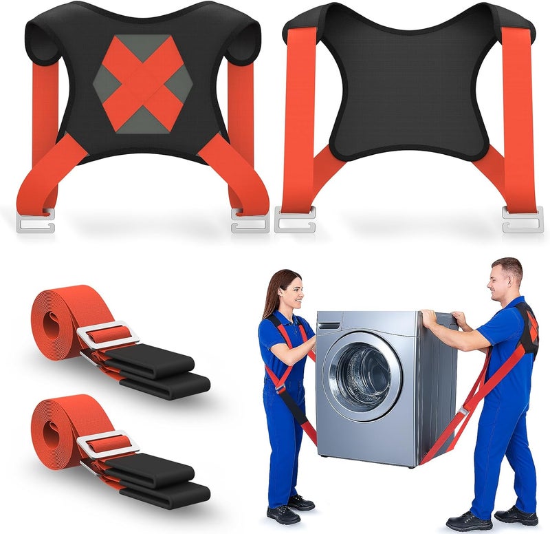 NOCOEX 2-Person Moving Straps for Lifting - Moving Straps with Back Support for 2 Movers - Shoulder Lifting System for Move & Carrying Furniture Appliances Mattresses Heavy Objects Up to 880lbs - Image 1